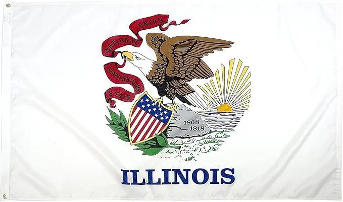 FlagSource Illinois Nylon State Flag, Made in the USA, 4x6' by GreenHaven Gardens