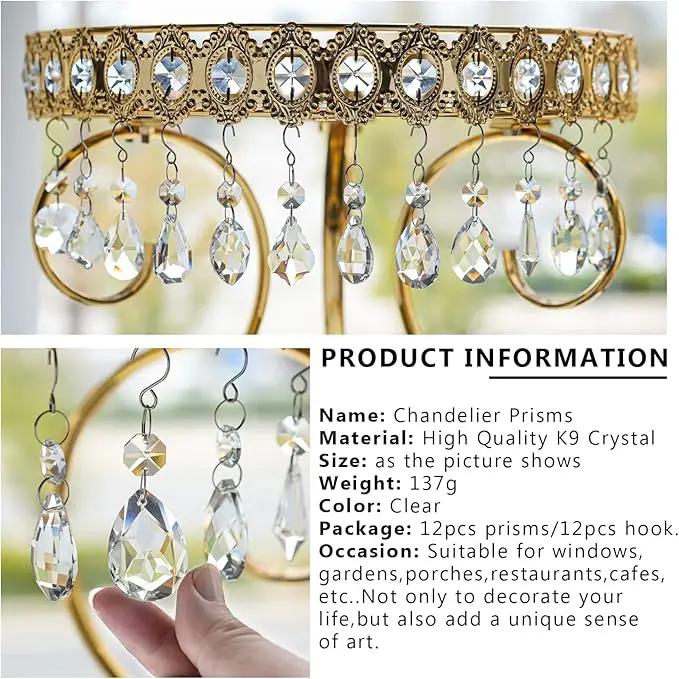 KANPURA 12pcs Glass Crystal Chandelier Prisms,Rainbow Hanging Crystals Suncatcher for Window,Home Decor(Clear) by GreenHaven Gardens