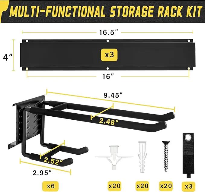Garage Wall Organizer,12Pack Carries 600 lbs,Garden Tool Organizer 49.5in With Large Storage Space,Easy Assembly, Sturdy Design,for Efficient Tool Storage Garage Organization by GreenHaven Gardens