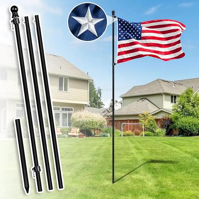 XIFAN Flag Pole Kit for Outside, 10 FT Heavy Duty Flagpole for Outdoor House in Ground, with 210D 3x5 ft American Flag & Ground Spike for Garden Yard, Residential or Commercial by GreenHaven Gardens