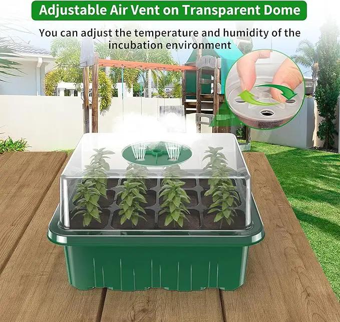120 Cells Reusable Seed Starter Tray, 10 Pack Seedling Starter Kit for Greenhouse Propagator Station Planting Growing (Green) by GreenHaven Gardens