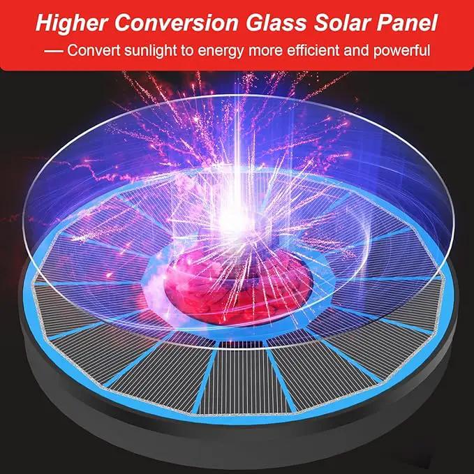 Solar Fountain with Red Flower - Attract Birds - Upgrade 3.5W Solar Bird Bath Fountains, Solar Powered Water Feature Fountain Pump with 7 Nozzles for Hummingbirds, Garden, Pool, and Pond by GreenHaven Gardens