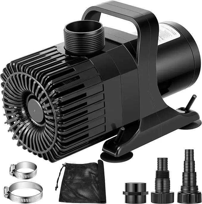 VIVOSUN 2600 GPH Submersible Water Pump with Barrier Bag, Ultra Quiet 200W Pond Pump for Pond, Waterfall, Fish Tank, Statuary, Hydroponic, 20Ft. Lift Height by GreenHaven Gardens