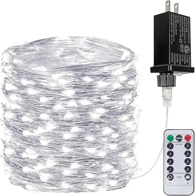 66Ft 200LED Fairy Lights Plug in with Remote, Waterproof String Lights Outdoor & Indoor 8 Modes with Timer, LED Twinkle Lights for Girl's Room Garden Patio Halloween Christmas Decorations (Cool White) by GreenHaven Gardens