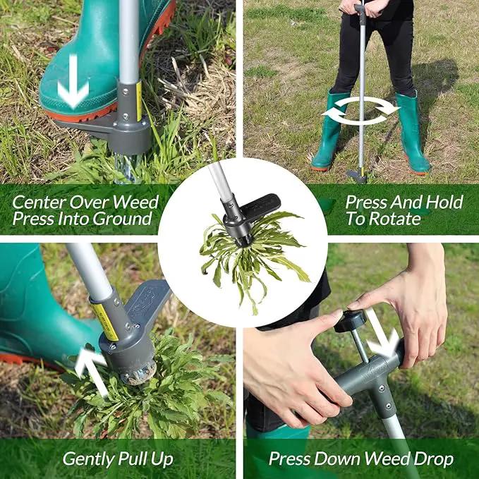 Walensee Upgraded Weed Puller, Stand Up Weeder Hand Tool, Long Handle Garden Weeding Tool with 5 Claws, Hound Weed Puller for Dandelion, Standup Weed Root Pulling Tool and Picker, Grabber (1 Pack) by GreenHaven Gardens