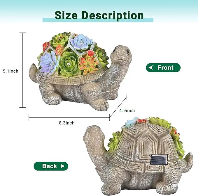 GIGALUMI Solar Garden Statues Turtle Figurine Lights for Outside, Yard Decorations Outdoor, Garden Decor Unique Birthday Housewarming Gifts for Mom, Women for Mothers Day by GreenHaven Gardens