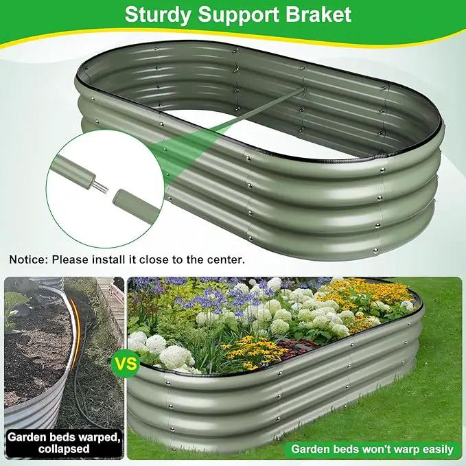 Olive Green 4x2x0.9ft Raised Garden Bed, Deep Metal Garden Bed, Large Galvanized Raised Garden Beds Outdoor, Raised Planter Box Kit for Vegetables, Flowers, Fruits by GreenHaven Gardens