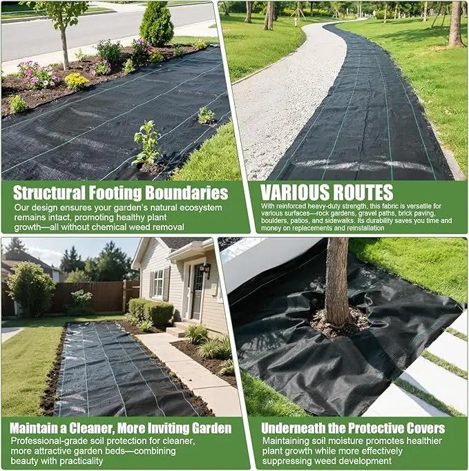 4FTx300FT Weed Barrier Fabric Heavy Duty, Gardening Landscape Fabric Cover Mat, Durable Weed Control Fabric for Garden Bed Cover, Landscaping, Commercial Driveway, Underlayment Use (4x300FTT-3.2OZ) by GreenHaven Gardens