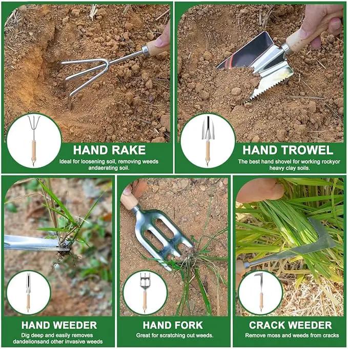 9-Piece Premium Gardening Tool Set for Women - Heavy Duty Stainless Steel Rust-Proof Tools with Fashion Storage Tote | Perfect Gardening Gifts for Mom, Mother's Day, Birthday & Outdoor (Green) by GreenHaven Gardens
