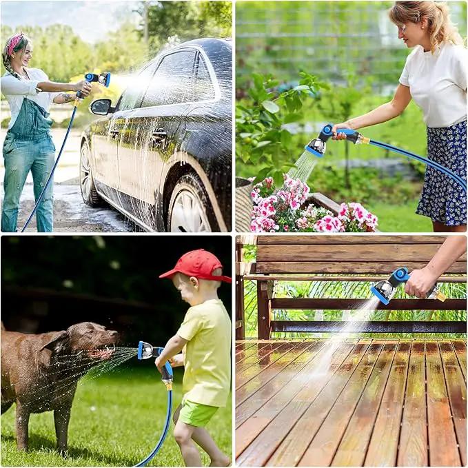 Retractable Garden Hose Reel, 1/2" x 131FT Heavy Duty Automatic Retractable Hose Reel Wall Mount, with 10- Function Sprayer Nozzle, Any Length Lock/Auto Rewind/180°Swivel by GreenHaven Gardens