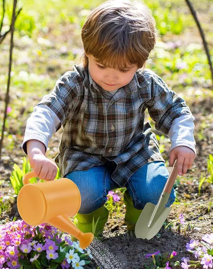 ROBUD Kid Gardening Set, Wooden Garden Tool for Kid, Garden Tool Kit with Tool Storage Bag, Apron, Gloves, Montessori Toys for Kids to be Closed to Nature, WRP25 by GreenHaven Gardens