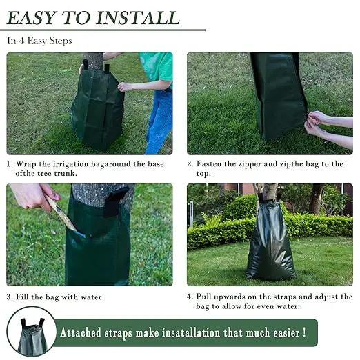 6 Pack 20 Gallon Capacity Watering Bags for Plant, 6-8 Hours Slow Release Tree Water Bags, Reusable Tree Watering Bag, Premium PVC Irrigation Bags, Sapling, Plant by GreenHaven Gardens