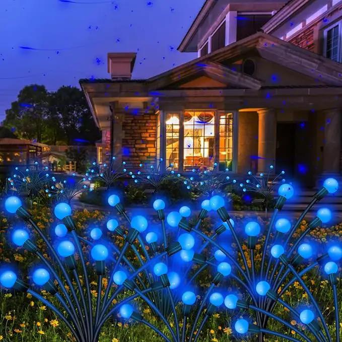 Solar Garden Lights Outdoor, 2 Pack 20 LED Blue Firefly Lights, Waterproof, Sway by Wind, for Yard Patio Backyard Garden Planter Flower Bed Pathway Decoration by GreenHaven Gardens