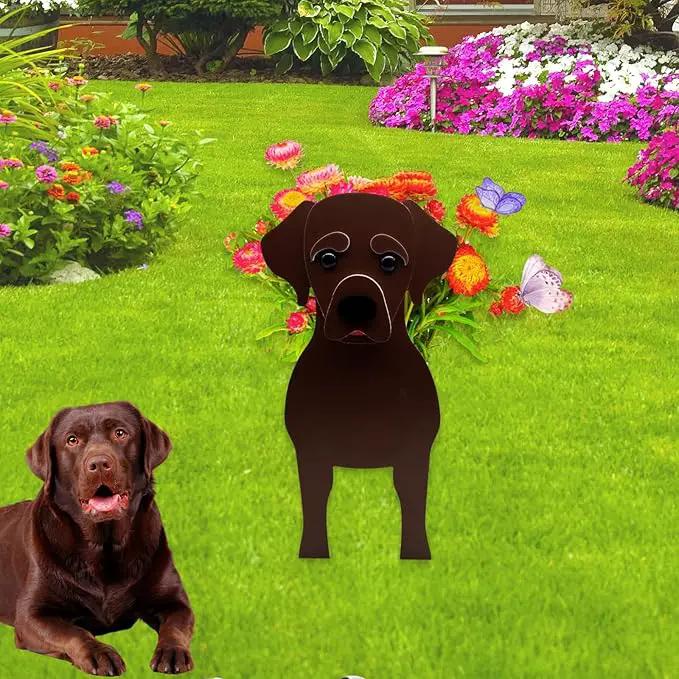Chocolate Labrador Dog Planter Plant Pots,Cute Garden Dog Flower Planter,Dog Planters Birthday Gifts for Women,Office,Indoor/Outdoor Decor(9.45 * 6.38 * 13.39in) by GreenHaven Gardens