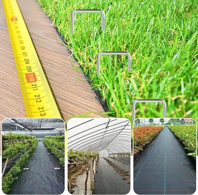 50 Pack Sturdy Garden Landscape Staples, 6 Inch Galvanized Steel Sod Pins Anti-Rust Stakes for Weed Barrier, Christmas Decorations and Landscaping Fabric. by GreenHaven Gardens