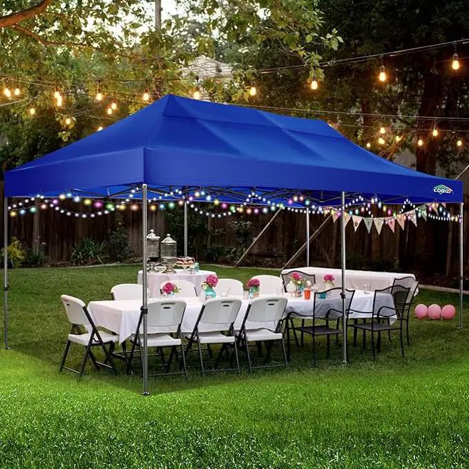 COBIZI 10x20 Canopy with Sidewalls, Heavy Duty Party Tent Pop up carpas para Fiestas, Tents for Parties, Wedding, Outdoor Ez up Foldable Portable Canopy Tent with Wheeled Bag, Navy Blue Upgrade by GreenHaven Gardens