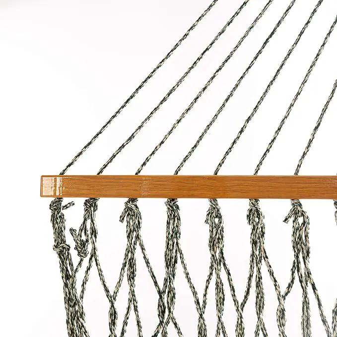 Original Pawleys Island 14DCOTG Deluxe Green Oatmeal Heirloom Tweed DURACORD Rope Hammock with Extension Chains & Tree Hooks, Handcrafted in The USA, 450 LB Weight Capacity, 13 ft. x 60 in. by GreenHaven Gardens