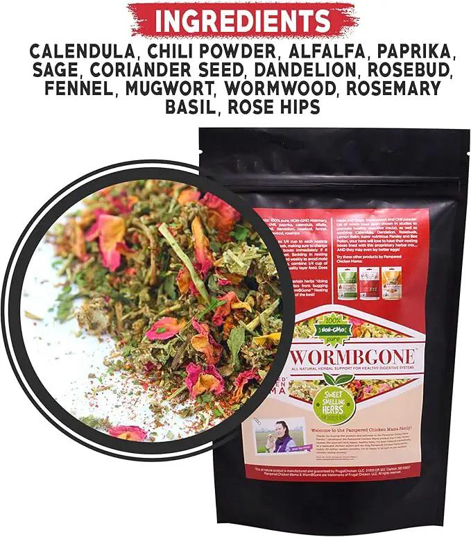 Non-GMO Backyard Chicken Nesting Herbs (4 lb) - Naturally Keep A Clean Coop Your Hens Will Love - Chicken Supplies and Feed WormBGone by GreenHaven Gardens