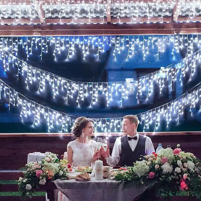 JMEXSUSS 400 LED White Icicle Lights for Outside, 38.8ft Connectable Icicle Christmas Lights Outdoor Indoor Plug in, Connectable String Light for House Patio Party Room Holiday Wedding Decorations by GreenHaven Gardens