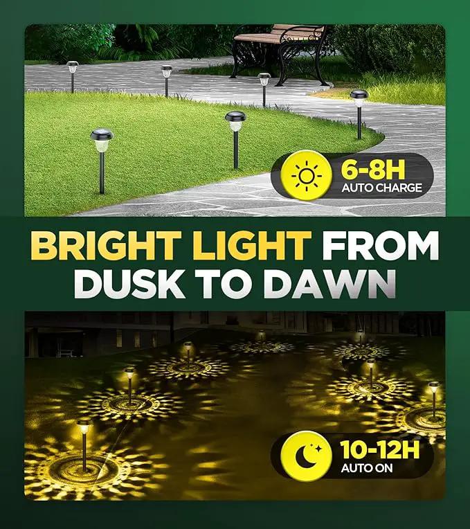 10 Pack Ultra Bright Solar Lights Outdoor Waterproof, from Dusk to Dawn Up to 12H Solar Light for Outside, Auto On/Off Solar Powered Garden Pathway Lights, Landscape Lighting (Warm White) by GreenHaven Gardens