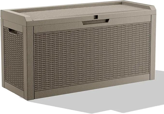 DRATO 60 Gallon Deck Box, Waterproof Resin Large Outdoor Storgae Box for Patio Furniture, Patio Cushions, Gardening Tools, Pool and Sports Supplies, Lockable by GreenHaven Gardens