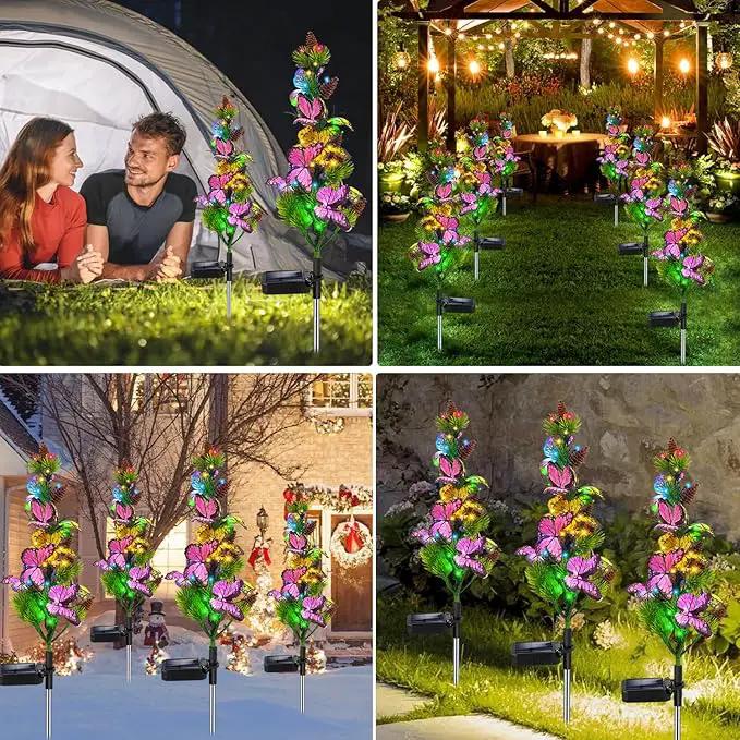 Solar Garden Lights Outdoor Waterproof Butterfly Stake Lights, 4 Pack Solar Lights Gifts for Mom Women Holiday Yard Front Porch Pathway Graveyard Cemetery Garden Patio Decor by GreenHaven Gardens