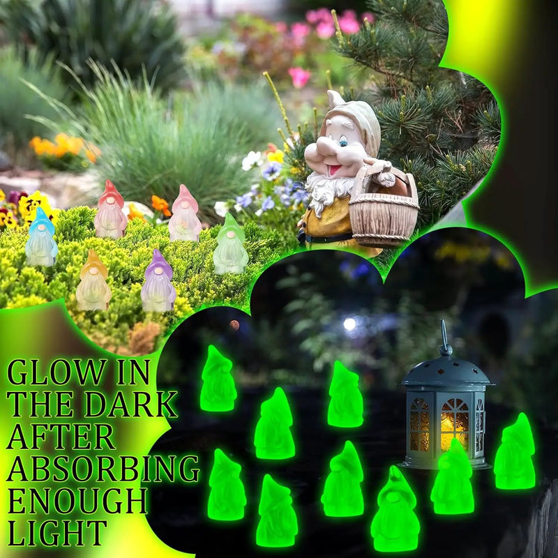 120 Pcs Mini Resin Luminous Gnomes Bulk Tiny Fairy Resin Statues Glow in The Dark Small Gnomes Miniature Figurines for Landscape Outdoor Patio Yard Lawn Plant Pots Fairy Decor (Classic) by GreenHaven Gardens