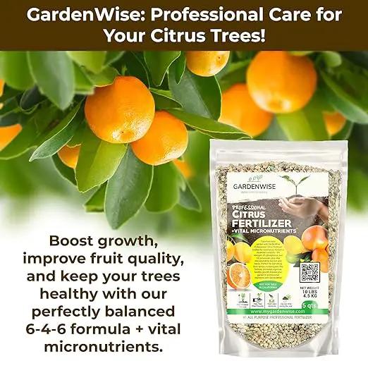 Professional Citrus Fertilizer + Vital Micronutrients; Perfect Balanced NPK for All Citrus; for Indoor and Outdoor Plants; Orange, Lime, Avocado and Lemon Tree Fertilizer (3 QUARTS) by GreenHaven Gardens