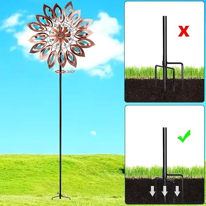 Wind Spinners for Outdoor Yard Decor, 360 Degrees Swivel Large Outdoor Metal Wind Spinner, 76" Wind Sculptures Garden Decor for Patio Lawn Yard by GreenHaven Gardens