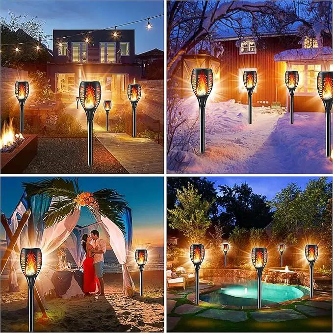 Solar Lights Outdoor, 12LED Tiki Solara Torch Light with Flickering Flame,IP65 Waterproof Mini Solar Torch Light for Outside Garden Patio Pathway Yard Decorations (8pcs) by GreenHaven Gardens