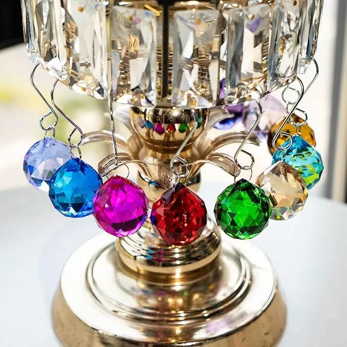 10 Pack Crystal Ball 1.18"/30mm Prism Sun Shine Catcher Rainbow Pendants Maker, Hanging Crystals Prisms for Windows, for Feng Shui, for Gift (Multi-Colors) by GreenHaven Gardens