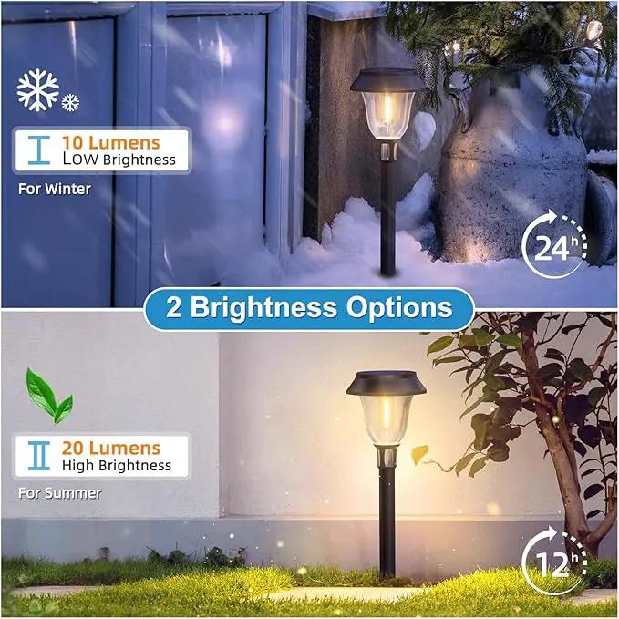 Solar Pathway Lights,12 Pack LED Solar Lights Outdoor Waterproof,3200K Landscape Lighting,2 Brightness Mode Solar Path Lights,Landscape Lights,Solar Garden Lights for Yard Lawn Walkway Driveway by GreenHaven Gardens
