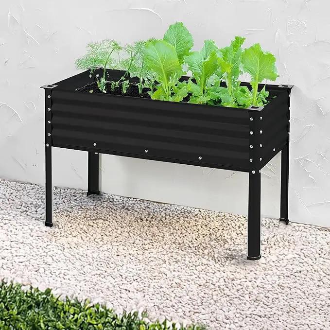 Best Choice Products 48x24x30in Galvanized Raised Garden Bed, Metal Elevated Planter Box, Vegetable Garden for Backyard, Patio, Balcony - Black by GreenHaven Gardens
