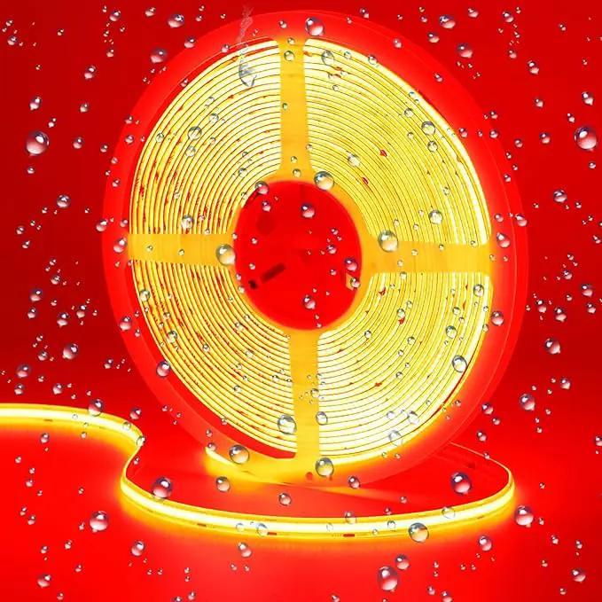 32.8ft(10M) DC 24V Red COB LED Strip Light IP65 Waterproof 3840LEDs Uniform Glow Dotless Flexible LED Tape Lights for DIY Garden Backyard Hallways Stairs Decoration(No Power Supply) by GreenHaven Gardens