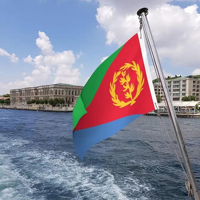 Eritrea Eritrean Flag Garden Yard House 2x3 ft Flags Double Sided Print Banner Indoor Outdoor Party Home Decorations for Boat Dorm House Balcony by GreenHaven Gardens