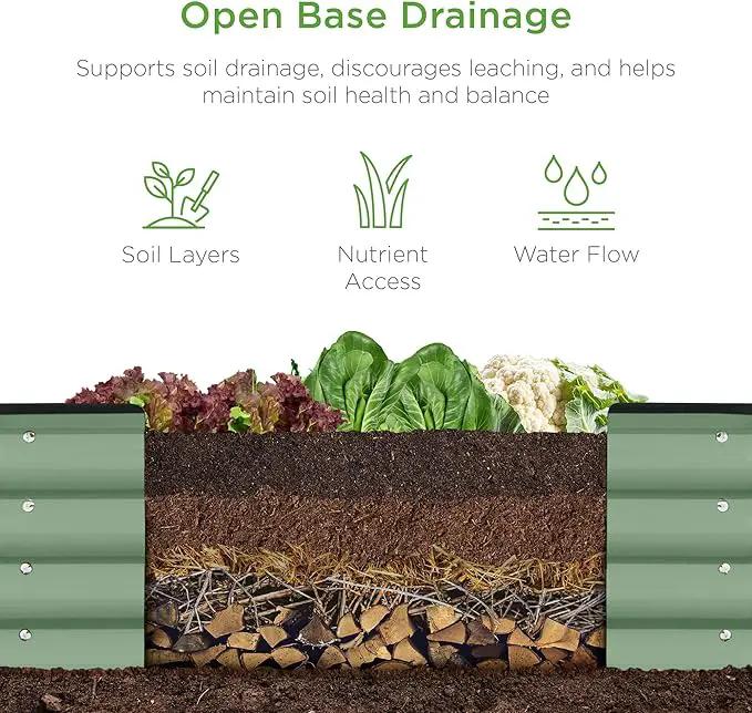 Best Choice Products 8x2x1ft Outdoor Metal Raised Garden Bed, Oval Deep Root Planter Box for Vegetables, Flowers, Herbs, and Succulents w/ 108 Gallon Capacity - Sage Green by GreenHaven Gardens