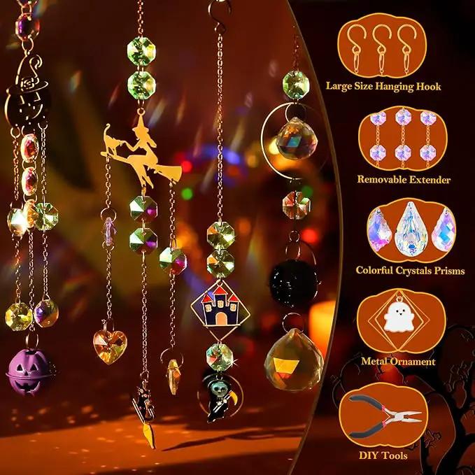 270 Pcs Halloween DIY Crystal Sun Catchers Indoor Window, Hanging Prism Suncatchers for Halloween Decorations, Outdoor Halloween DIY Suncatcher Kit, Glass Crystal Sun Catcher Crafts for Adult… by GreenHaven Gardens