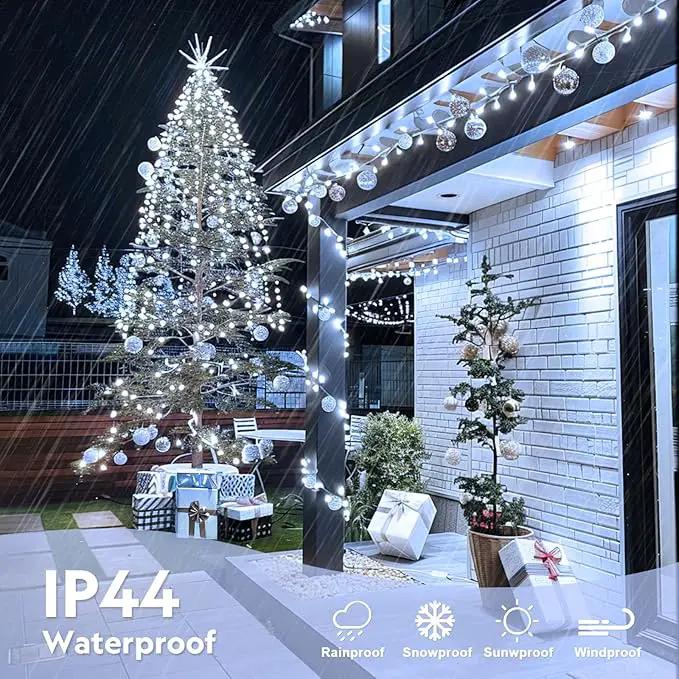 JMEXSUSS 132ft 400 LED Cool White Twinkle Lights for Christmas Tree, 8 Modes with Remote, Plug in for Bedroom Wedding Decoration by GreenHaven Gardens
