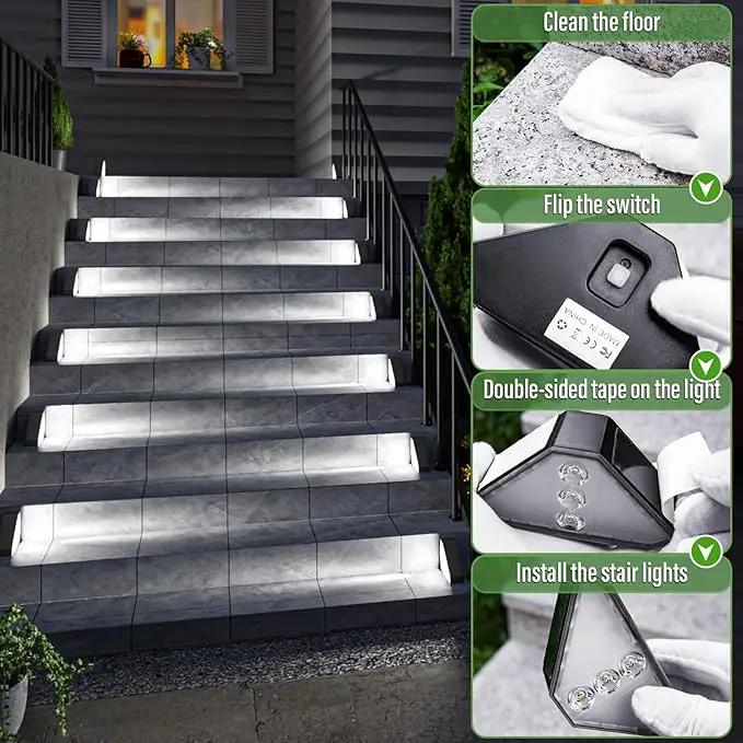 JSOT Solar Step Stair Lights Outdoor Waterproof for Yard Lighting Decor, 14 Pack Solar Powered Deck Fence Lights Outside, Solar Garden Lights for Backyard, Front Porch Step, Balcony, Wall, Patio by GreenHaven Gardens