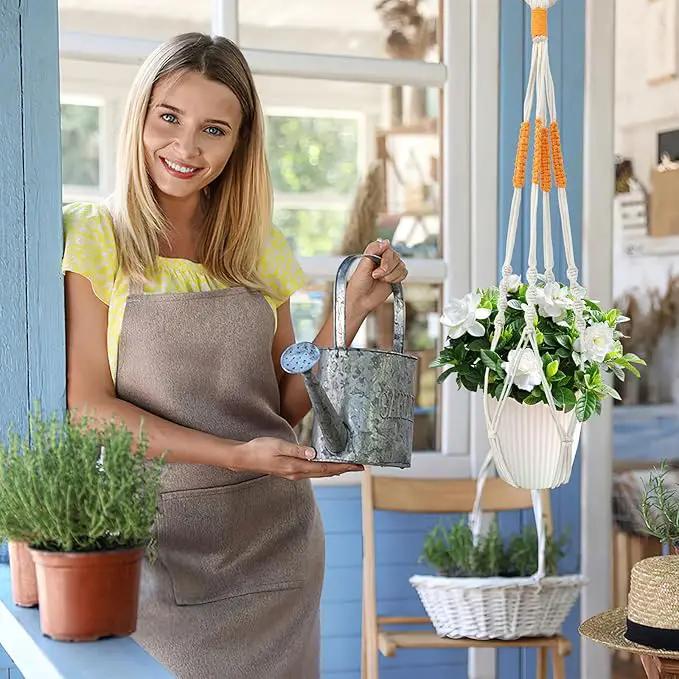 Augshy 27inch Macrame Plant Hanger, 2 Packs Plant Hangers with Hooks, Hanging Planter for Indoor Plants Decorative Macrame Pot Hanger for Home Decor by GreenHaven Gardens
