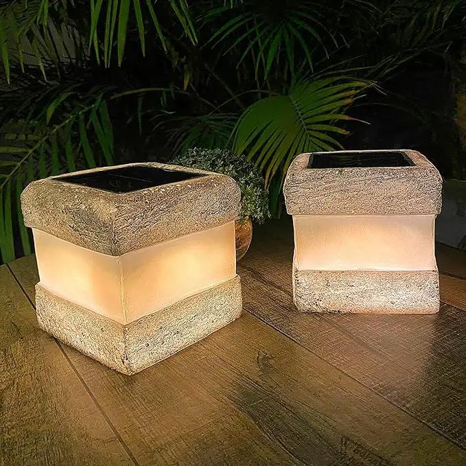 2 Pack Solar Rock Lights Outdoor - Solar Powered Landscape Ground Fake Rocks Light Waterproof with Warm LED Lights for Table Patio Yard Garden Pathway Walkway Decor(Grey) by GreenHaven Gardens