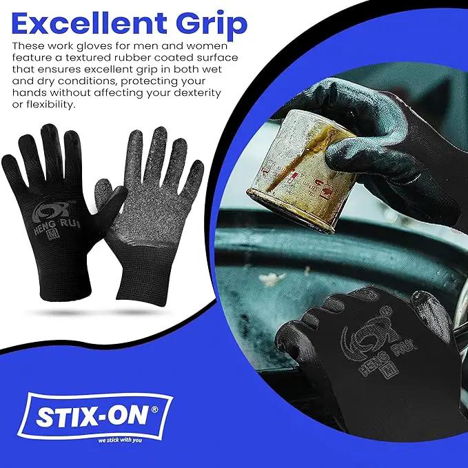 10 OR 20 Pairs Work Gloves–Heavy Duty Rubber Coated Safety Work Gloves–Multipurpose Gloves by GreenHaven Gardens