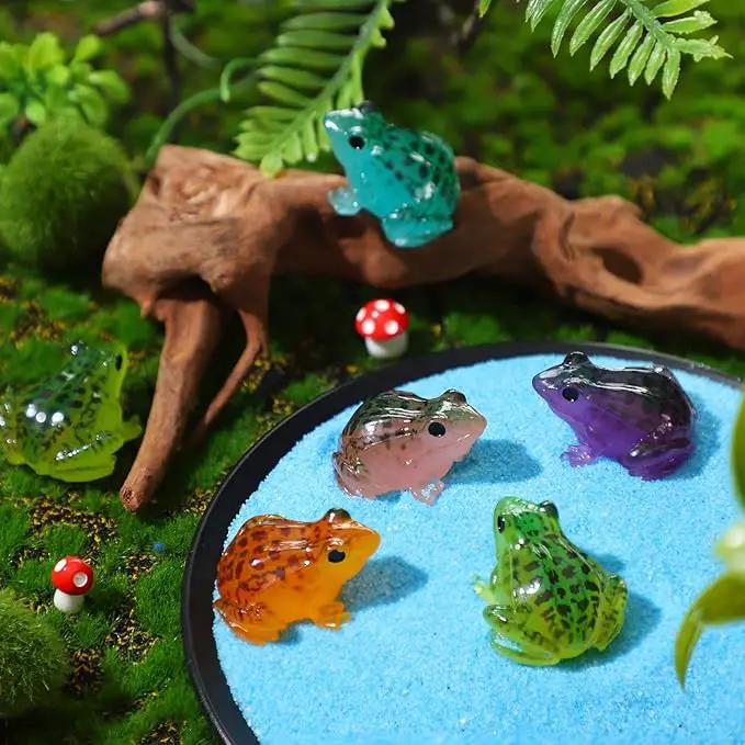 Barydat 80 Pcs Miniature Frog Figurines Luminous Mini Resin Frog Figures Model Garden Decor DIY Terrarium Craft Ornament Accessories for Moss Landscape Decoration (0.98 x 0.98 Inch) by GreenHaven Gardens