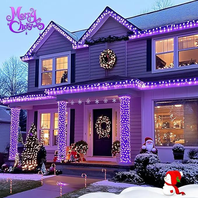 JMEXSUSS 2 Pack Purple Solar Lights Outdoor Waterproof: Each 100 LED 33ft Purple Solar Christmas Lights - 8 Modes Solar Christmas Lights for Outside Tree Holiday Garden Party by GreenHaven Gardens