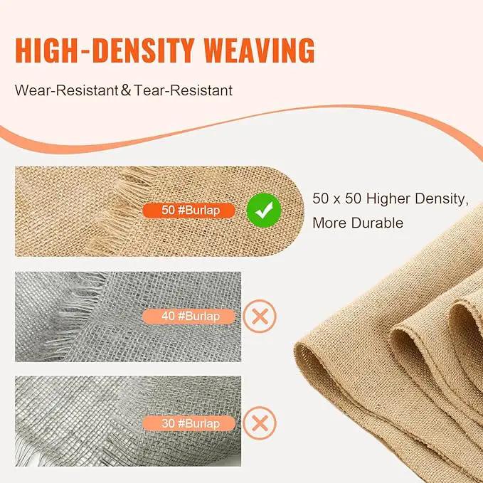 VEVOR Burlap Fabric Roll, 14” x 150 ft High Density Natural Jute Fiber Material for Outdoor Plant Care, Tree Wrap Roll, Decor, DIY Crafts, Wedding, Garden Weed Barrier, Plants & Trees Winter Covering by GreenHaven Gardens