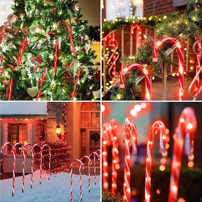 Christmas Candy Cane Pathway Makers Lights, 10 inch Set of 10 Candy Canes Lights Outdoor, Candy Cane Lights Christmas Decorations Outdoor by GreenHaven Gardens