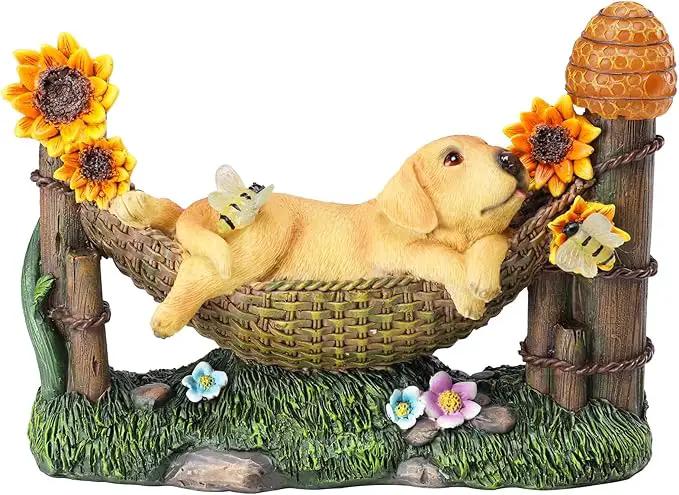 Afirst Solar Garden Outdoor Dog Statues Resin Figurine with Solar Lights Statue Decorations for Lawn, Patio, Balcony, Yard Ornament Mother's Day Gifts,Golden Retriever by GreenHaven Gardens