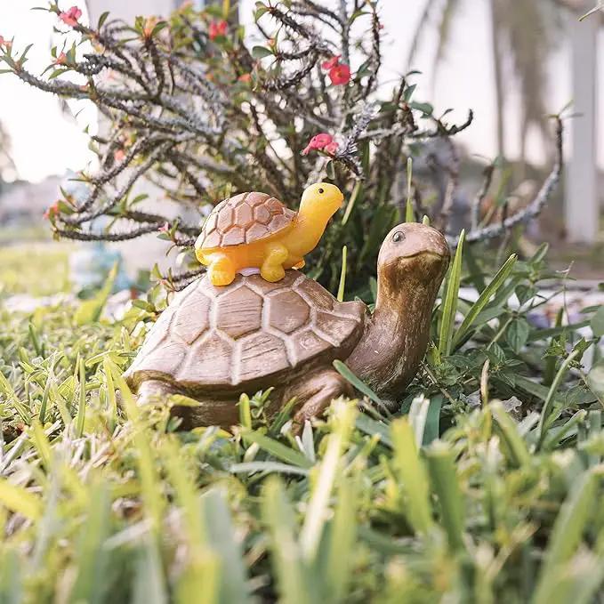 VP Home Mom and Baby Turtle Solar Powered LED Outdoor Decor Garden Light Great Addition for Your Garden, Solar Powered Light Decorations Gifts for Outside Patio Lawn Yard by GreenHaven Gardens