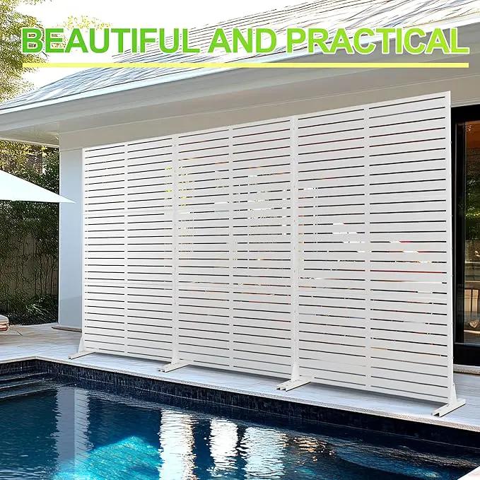 Outdoor Privacy Screen,72" H×47" W Metal Privacy Screen, Freestanding Privacy Fence Panels for Patio by GreenHaven Gardens