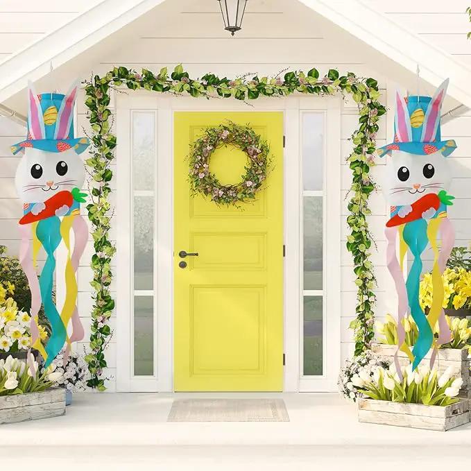 44 Inch Easter Windsock Bunny Wind Socks Outdoor Clearance Spring Windsocks for Yard and Garden Easter Decorations Outdoor by GreenHaven Gardens